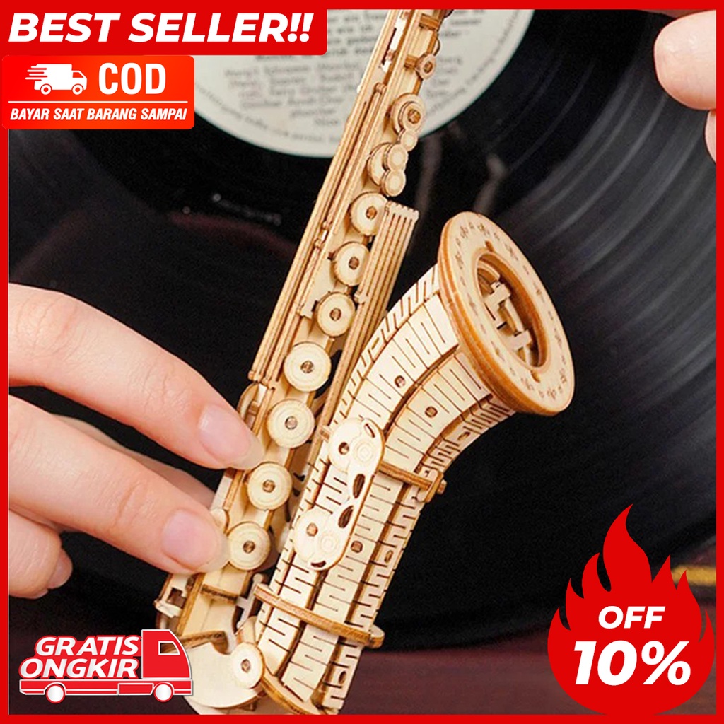 Robotime Rolife Saxophone 3D Wooden Puzzle TG309