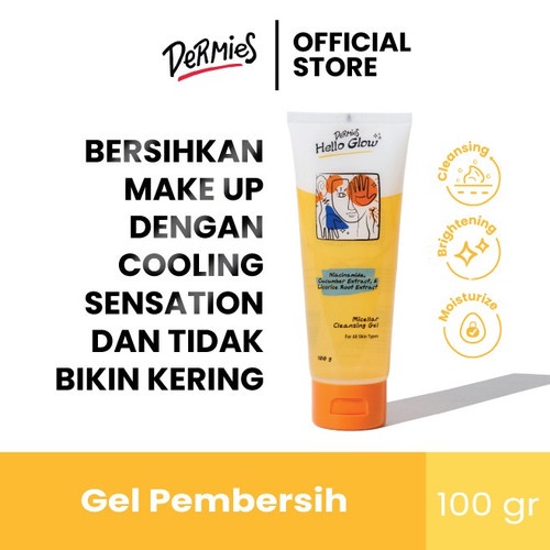 DERMIES Clear &amp; Glowing Skin! - Micellar Gel dan Essence Toner Wajah Pencerah