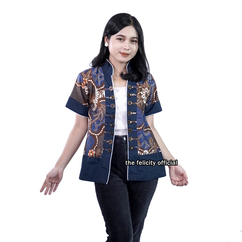 Blazer Bolero Atasan Wanita Batik Couple Seragam Atasan Hem Pria nutella