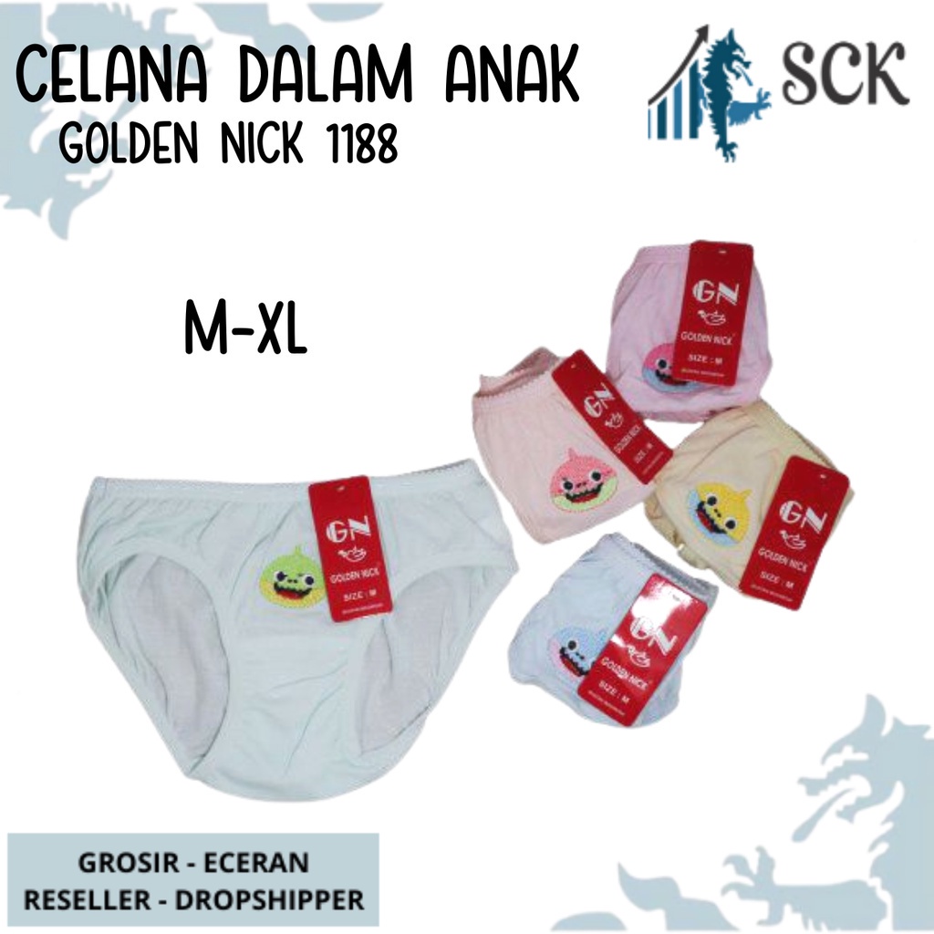 [ISI 3] CD GOLDEN NICK Kids 1188 / Celana Dalam Warna Muda Bahan Katun Halus / Pakaian Dalam Anak Cewek Polos - sckmenwear GROSIR