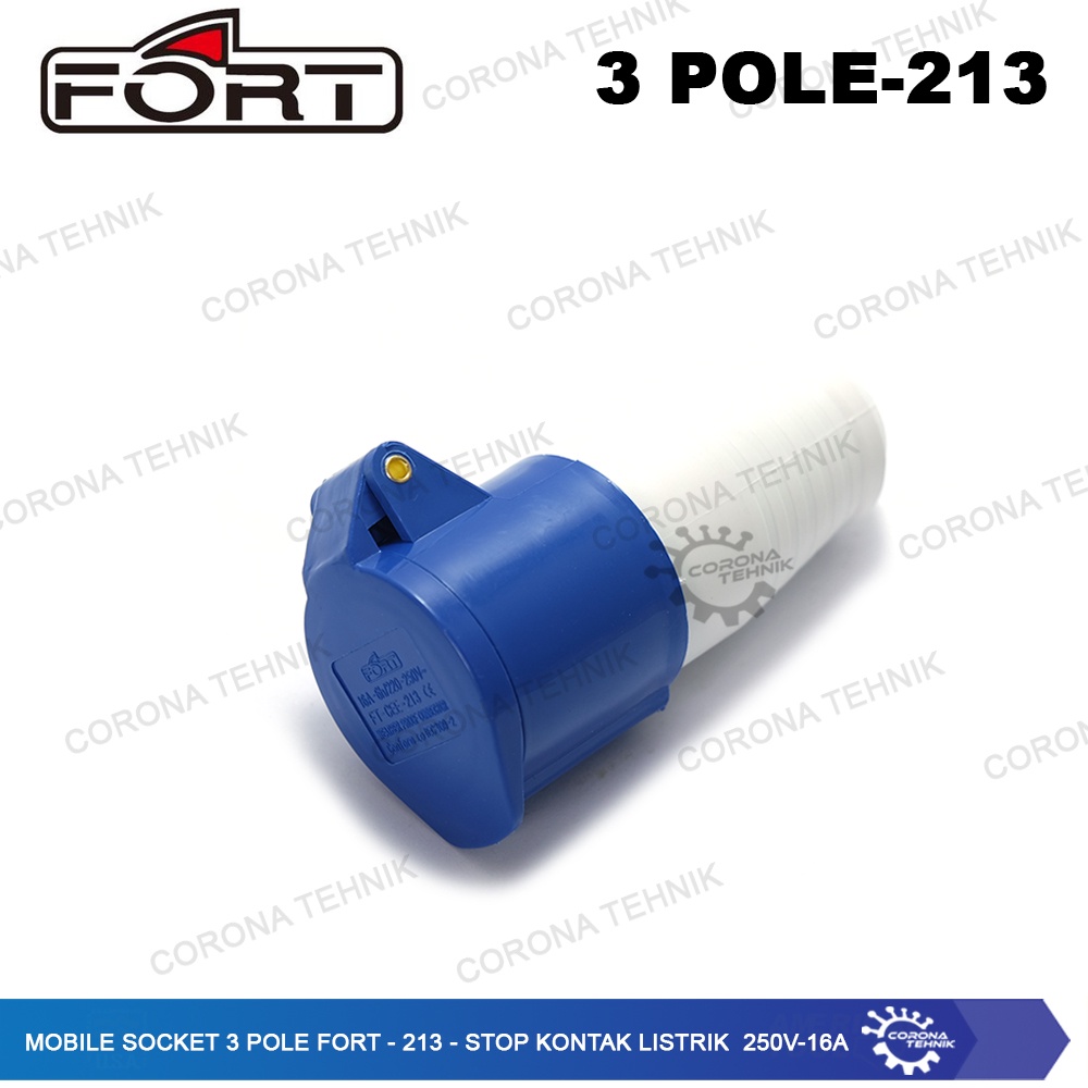 FORT - 213 - Stop Kontak Listrik 250V - 16A Mobile Socket 3 Pole