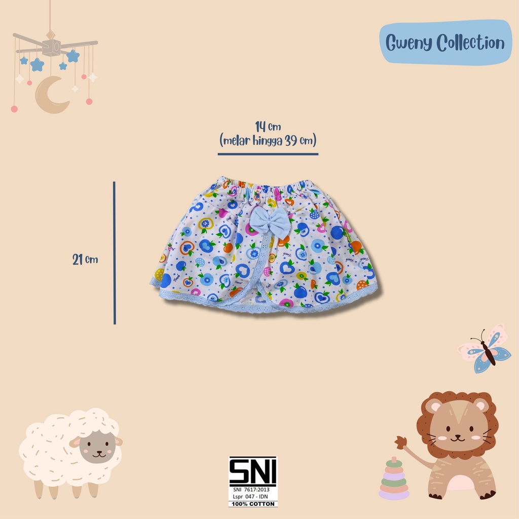 CELANA ROK BAYI ROK CELANA ANAK MOTIF COLOURFULL APPLE KATUN SNI