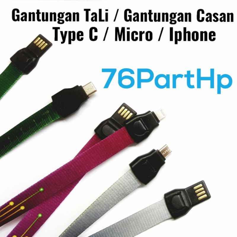 Gantungan Layer Lanyard Handphone Layer Kalung Tipe Micro Type C iPhon