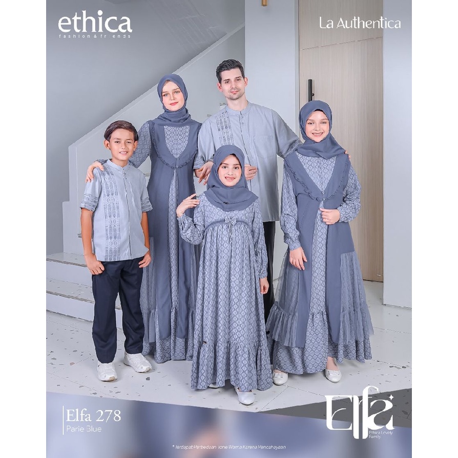 SARIMBIT KELUARGA ETHICA ELFA 278 PARIE BLUE / BAJU SARIMBIT COUPLE KELUARGA TERBARU 2023 / KAGUMI 2