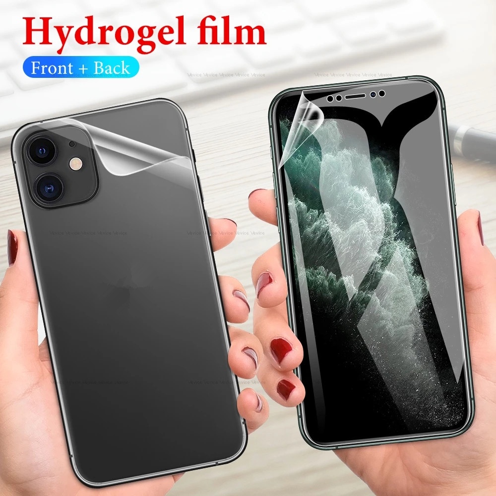 Film Hydrogel Pelindung Layar Depan Belakang Untuk iPhone 14 Pro Max 12 Pro Max X XR XS 11 Pro Max 8 7 6 6s Plus