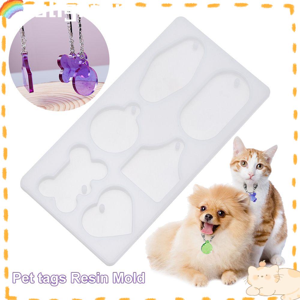 Solighter Dog Bone Hanging Tag Kerajinan Resin Alat Membuat Perhiasan Cetakan Silikon Kristal Epoxy