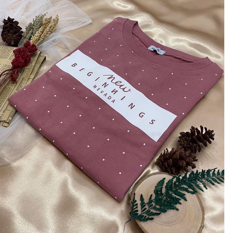 Recomended (NEVADA) SWEATER POLKADOT LENGAN PANJANG SWEATER WANITA NEVADA