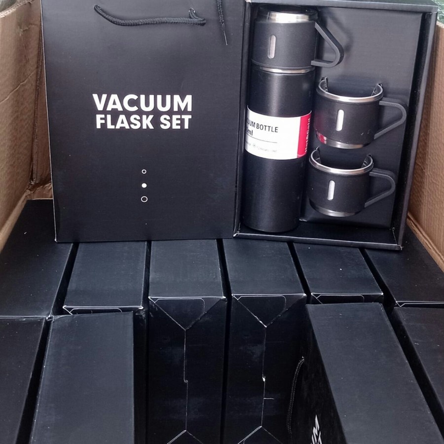 Trend-Botol Minum Termos Vacuum Vakum Bottle 500ml Flask Set Bonus 2 Gelas - Tosca