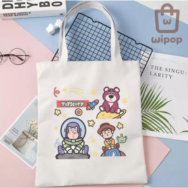 Tas Tote Bag Kanvas Toy Story/ Totebag Canvas Wanita/Pria