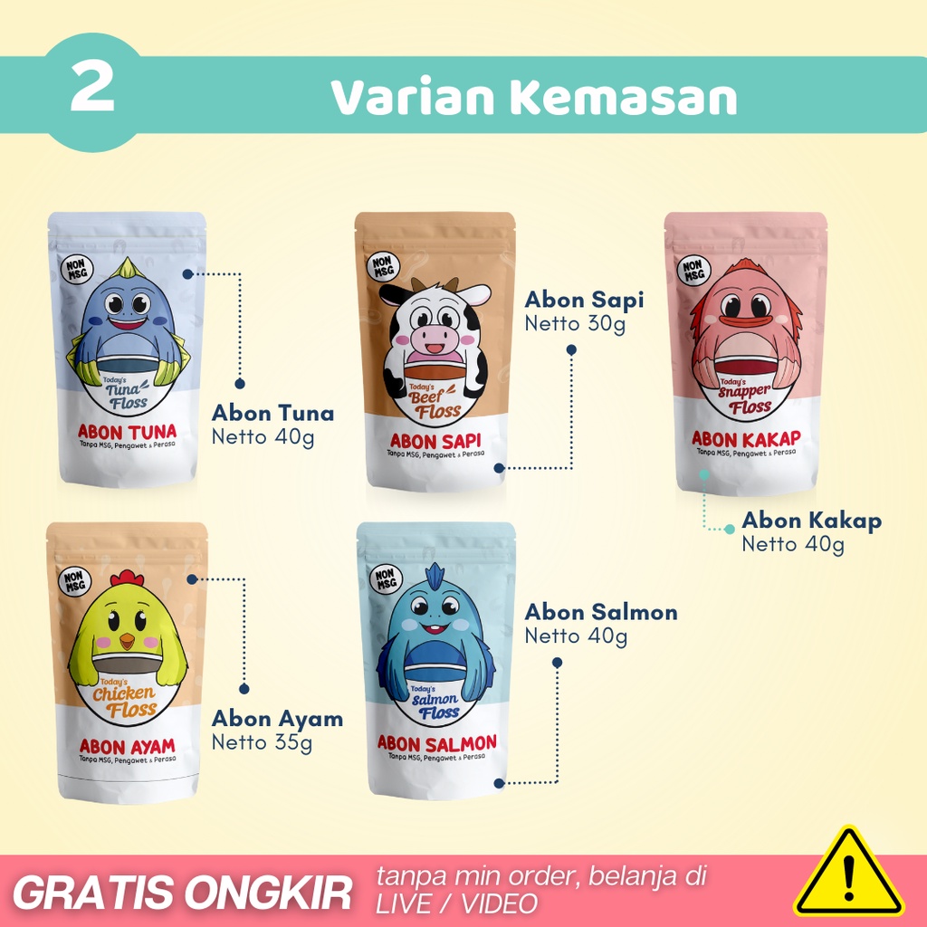 Abon Bayi Anak - Makanan Cemilan Penambah Berat Badan Nafsu Makan Anak Bayi Mpasi Bayi Non MSG - ARAMOMKIDS004