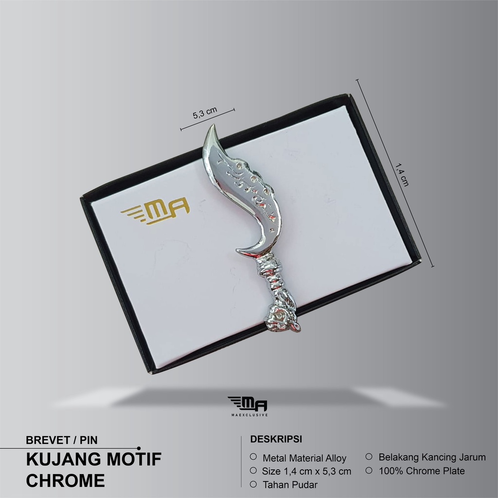 PIN KUJANG MOTIF CHROME BESAR PDH BRIVET BREVET WING PIN KUJANG MOTIF CHROME BESAR