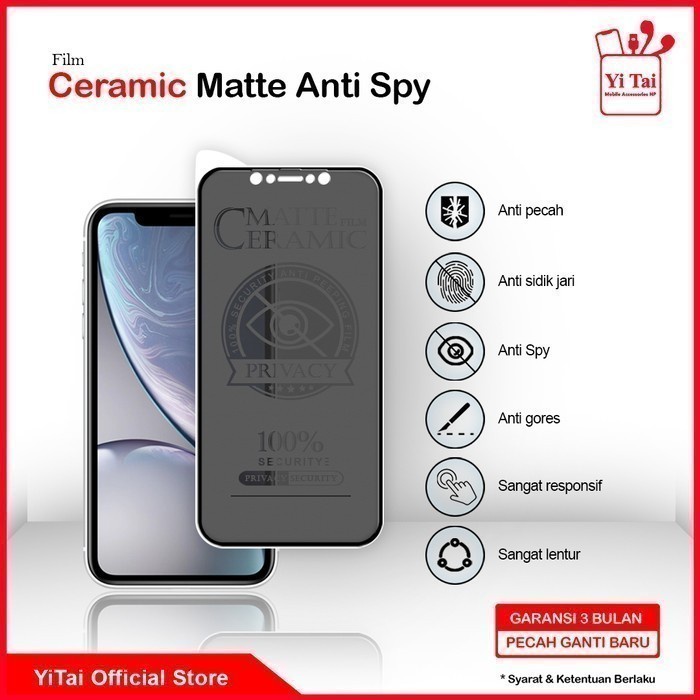 YI TAI - Ceramic Matte Anti Spy Xiaomi Redmi 3 3S 3X 3 Pro 4A 5 Plus