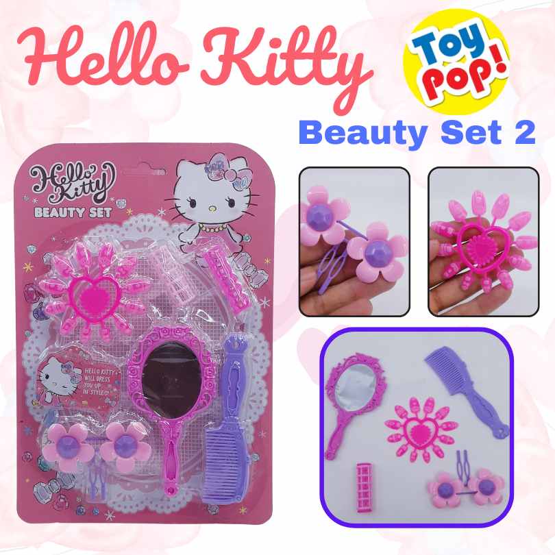 Mainan Anak Perempuan MakeUp Dan Aksesoris Rambut Hello Kitty Beauty Set 2 Ada Sisir