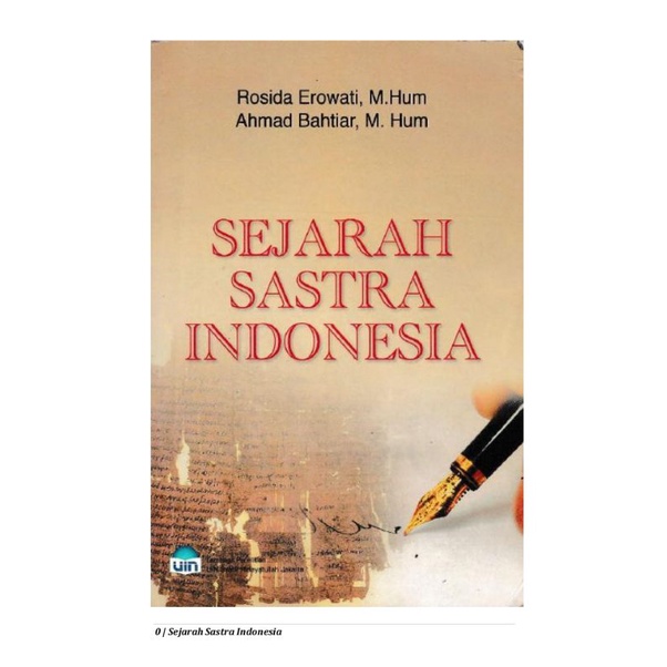Buku Sejarah Sastra Indonesia