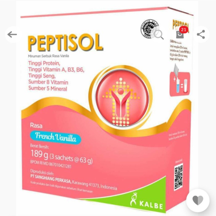 

[ COD ] Peptisol vanilla dan coklat - Coklat delight