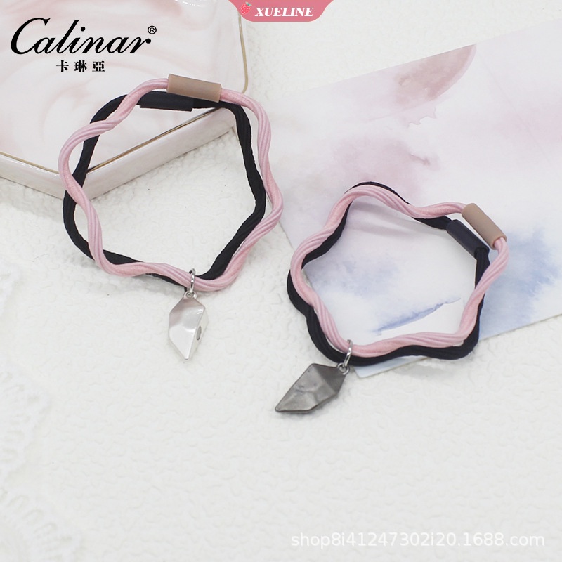 Fashion couple Gelang Sepasang Pacar Sarung Kecil Pacar suction Magnet Gelang Kepala Tali Perempuan dual-use small leather band [ZXL]