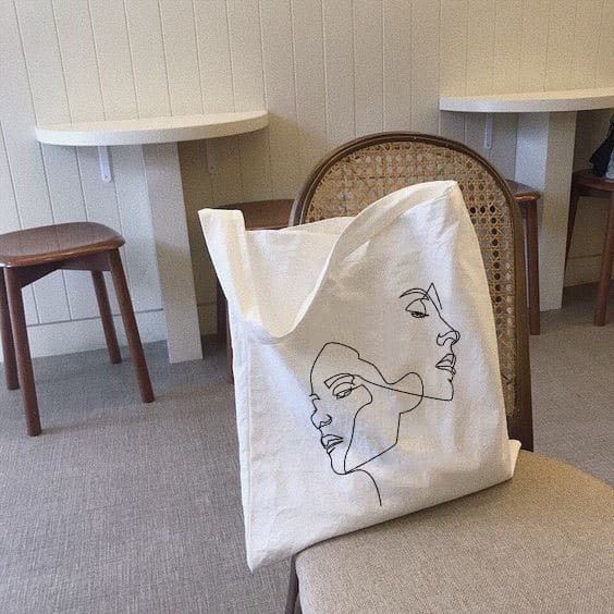 MYSTIQUE.ID-TOTE BAG ART FACE ABSTRACT-TOTE BAG LUSU KEREN DAN AESTETIC