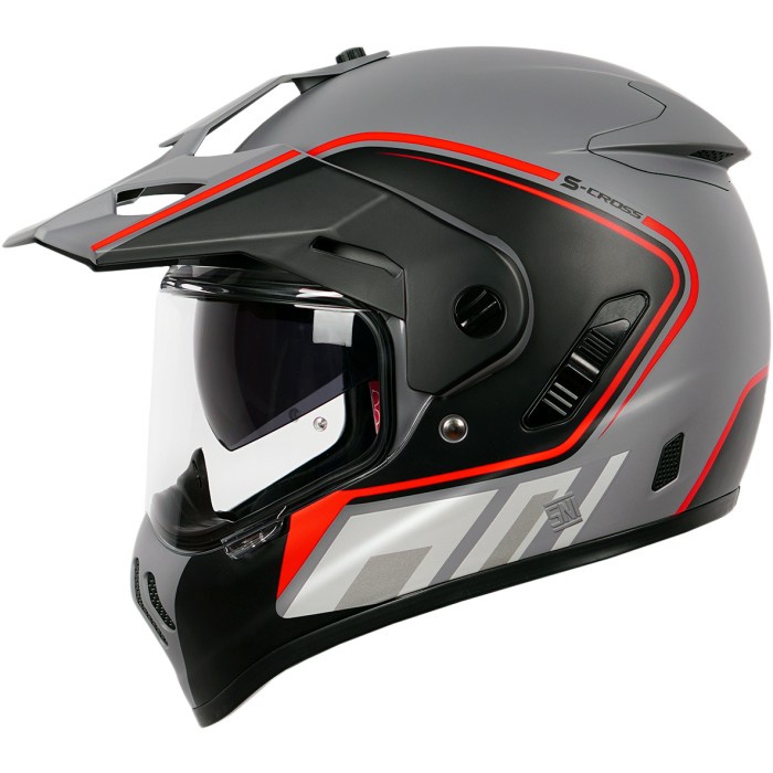 Terlaris Njs S-Cross Furious Stone Grey/Red - Helm Full Face