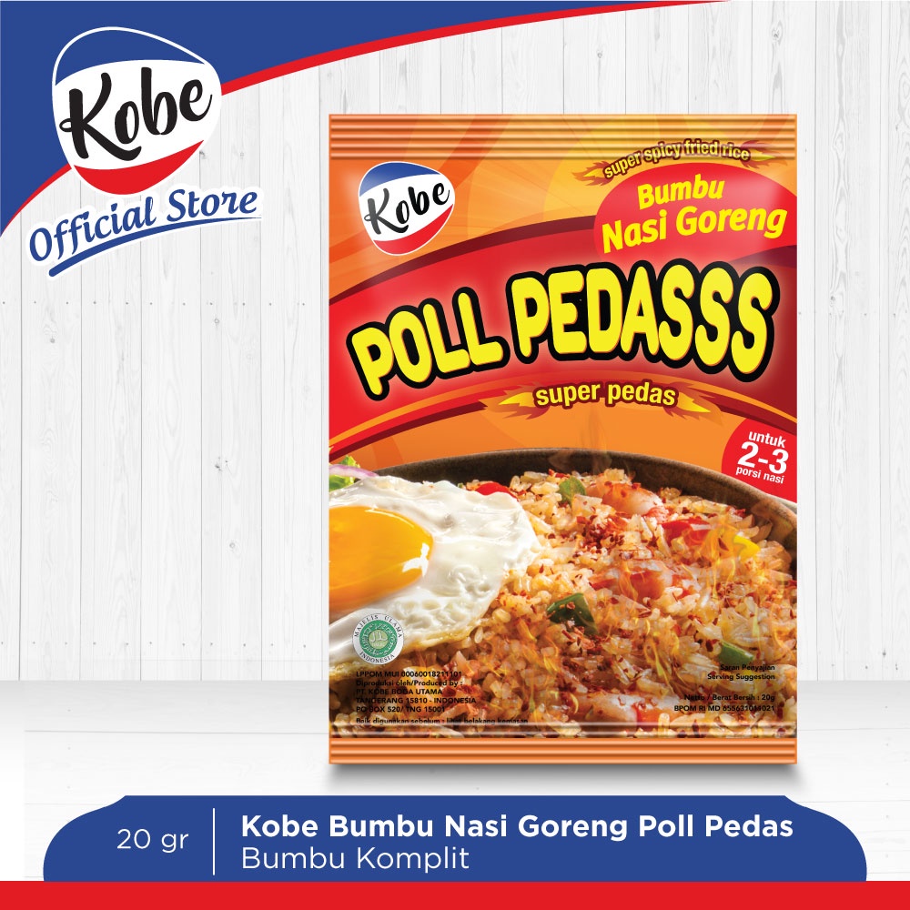 Kobe Bumbu Nasi Goreng Poll Pedas 1 Karton Isi 144pcs