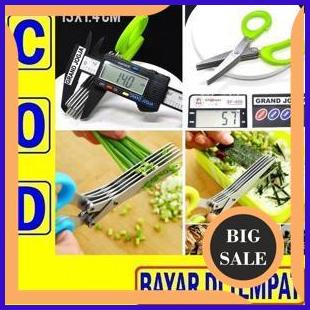 

perkakas Gunting 5 Lapis Pisau Sayur Daun Bawang Dapur 5 Layer Stainless Steel Grand Jogja