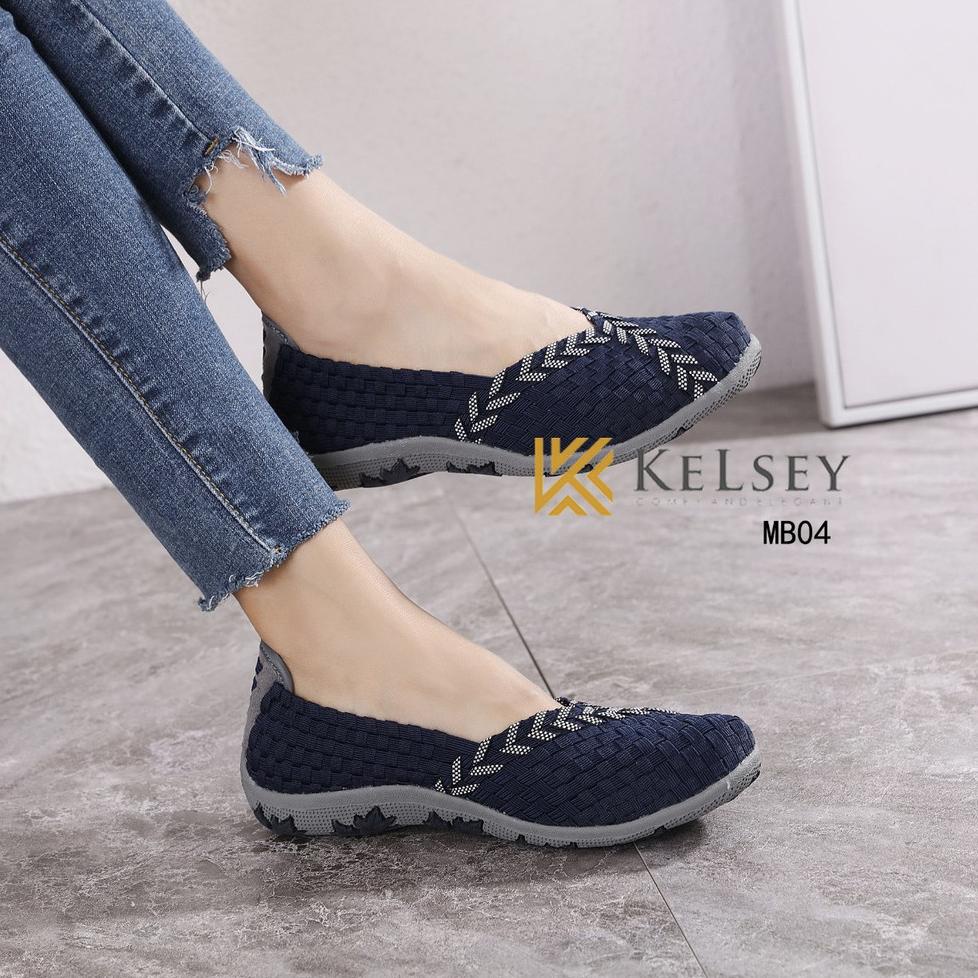 MURAH MERIAH Kelsey Sepatu Rajut Wanita MB04 Sepatu Rajut Flat Wanita Flats Shoes Rajut anyaman