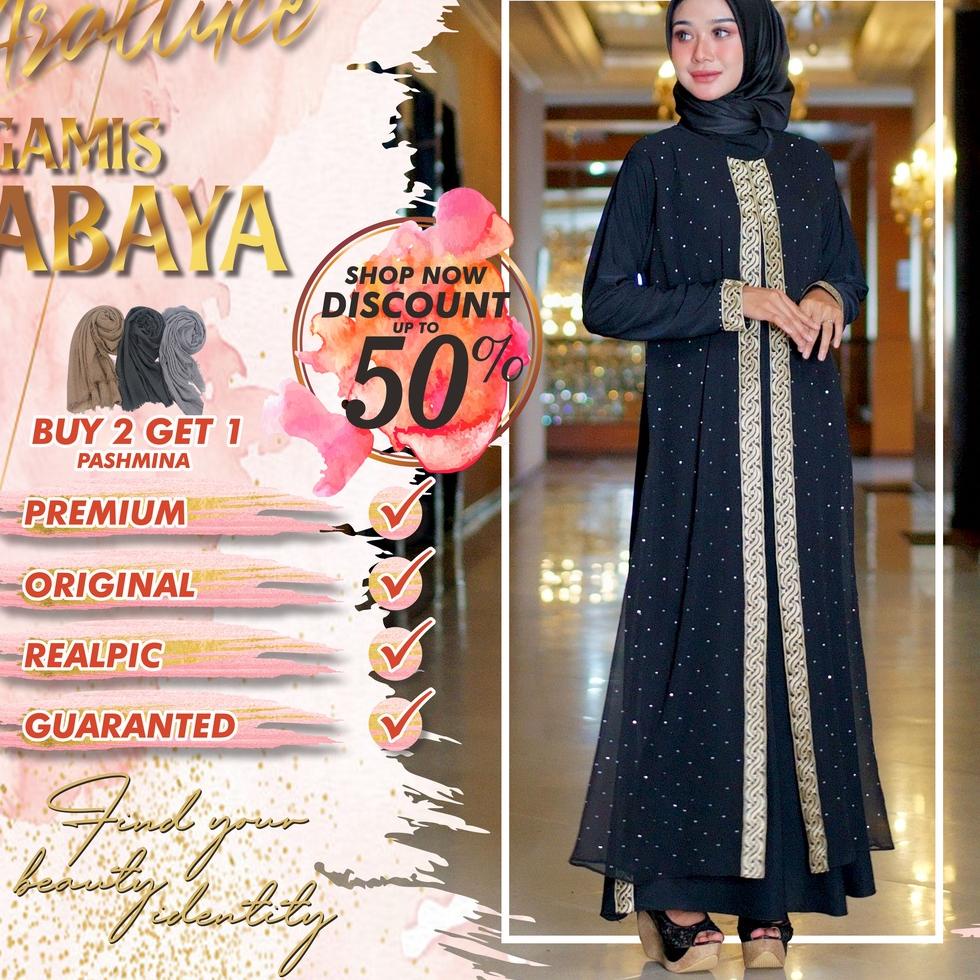 MURAH BANGET Baju Dress Gamis Muslim Wanita BY ARALLUCE Abaya Turkey Turki Arab Mewah Elegan Warna H