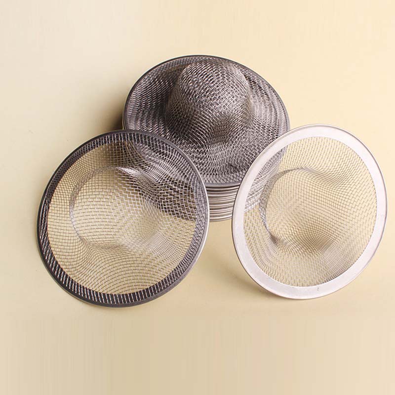 ღ Stainles Steel Sink Filter Mesh Logam Floor Drain Net Makanan Terak Stopper Plug Bathtub Rambut Penangkap Deodoran Drainer Dapur aksesoris Kamar Mandi