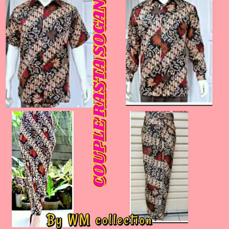 REKOMENDASI WM> COUPLE BATIK Kenanga / Rasta Merah KEMEJA BATIK RASTA Merah HEM BATIK KENANGA Maron 