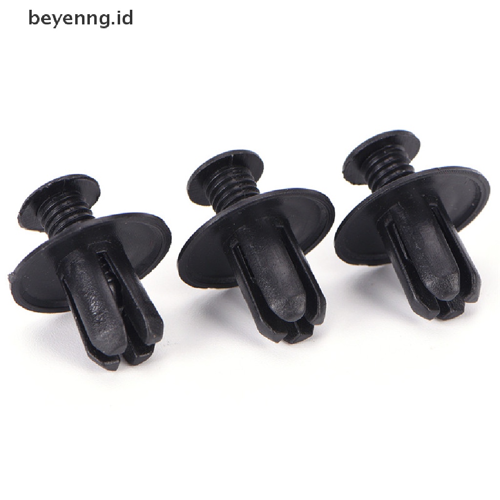 Beyen 50pcs 8mm Auto Mobil Bumper Fender Penjaga Push Hitam Klip Plastik Pengikat ID