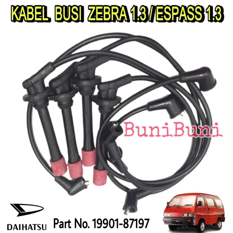 KABEL BUSI Untuk Mobil Daihatsu ZEBRA 1.3 S89 / ESPASS 1.3 / FEROZA TARUNA - 1 SET