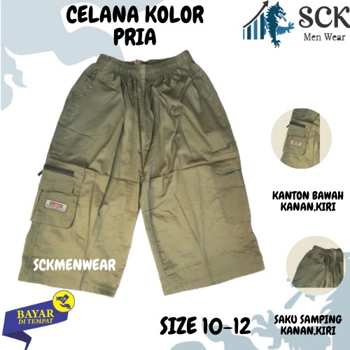 Celana Kolor Import 7/8 HD 755 Pria POLOS Melar / Celana Pendek Distro Pinggang Karet Bahan Katun Halus - sckmenwear GROSIR