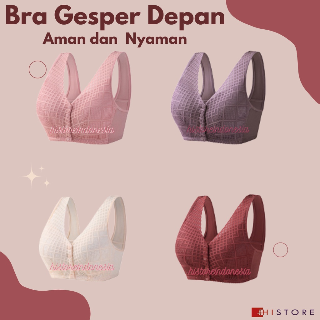 [HI] Bra Seamless Push Up Nirkabel Gesper Depan 2091 Wanita Paruh Baya dan Tua