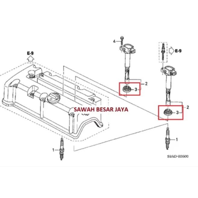 Seal Sil Plug Hole Karet Bawah Coil Koil Busi Accord Cm5 Cp2 Civic Fd2 Kode 317