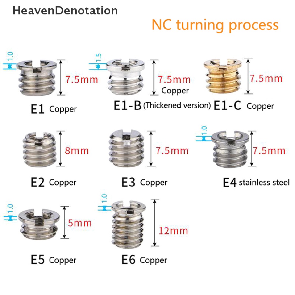 [HeavenDenotation] 5pcs 1per4ke3per8inci Sekrup Universal Adaptor Kamera Konversi Mur Set Tripod Monopod Ballhead Mount Aksesoris Untuk Light Stand Dslr HDV