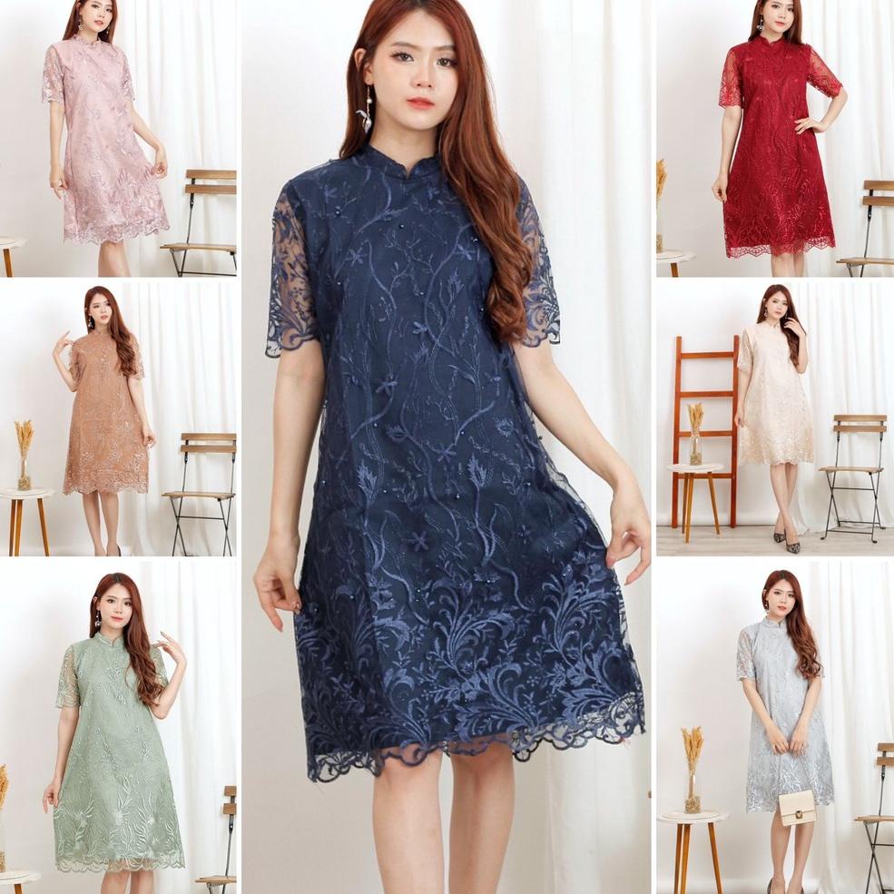 SALE TERBATAS (Ada RealPict) Dress Shanghai Brukat Bordir Tullle Shanghai Glitter Brokat Tille Broka