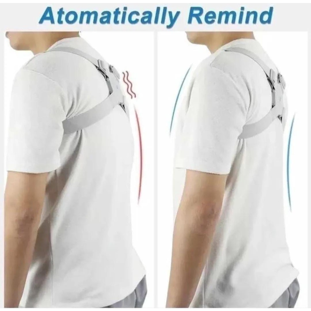 ADJUST BACK SUPPORT POSTURE CORRECTOR VIBRATION SMART SENSOR ELECTRIK PENEGAK PUNGGUNG GETAR