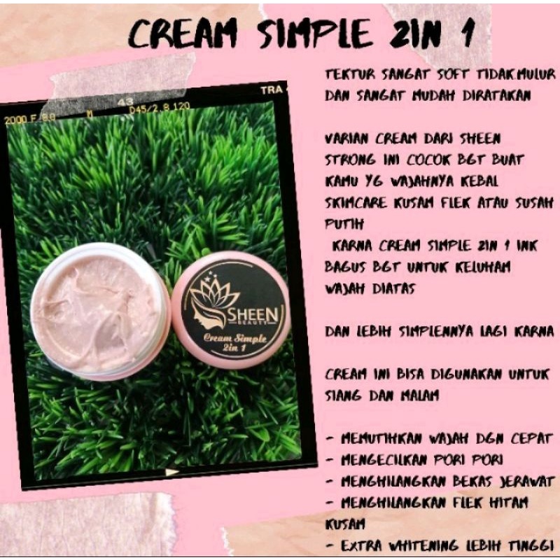 Cream Simple Sheen beauty Original/ cream pemutih