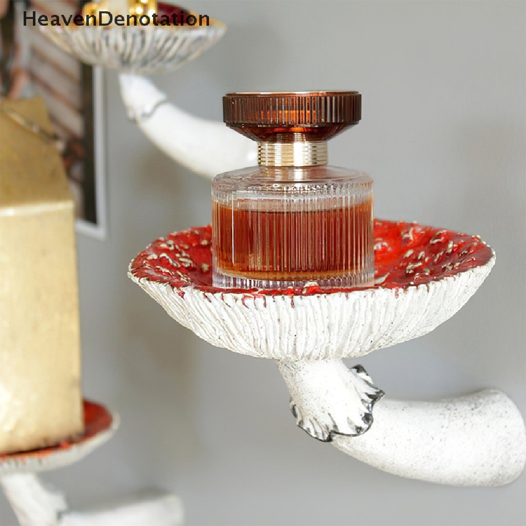 [HeavenDenotation] Rak Gantung Jamur Resin Dinding Floag Shelf Amanita Bentuk Jamur Dekorasi Rumah Ornamen Untuk Rak Hiasan Dinding HDV