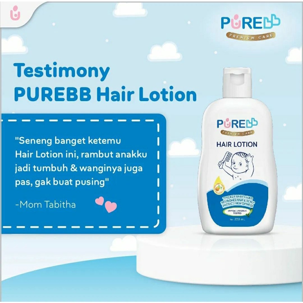 PURE BB Baby Hair Lotion 80ml / 230ml | Minyak Rambut Bayi | Losion Rambut Bayi | Pure Baby PureBB