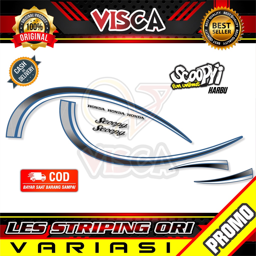 Stiker Scoopy Les Striping Scoopy Karbu - Stiker Sticker Striping Variasi Lis Honda Scoopy Old - Str