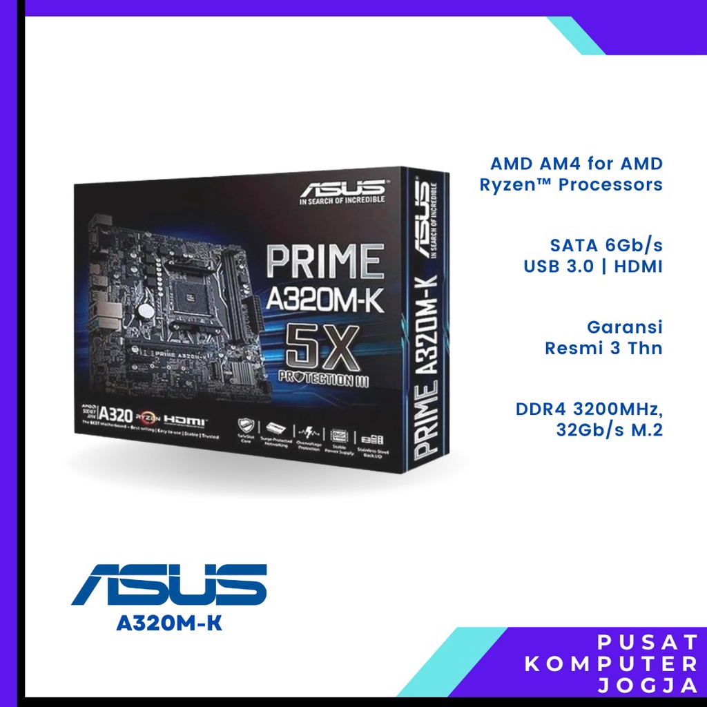 Motherboard Asus Pime A320M-K M.2 NVMe AM4 DDR4 Mobo