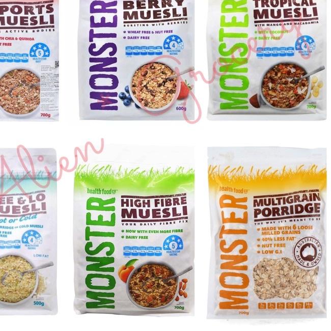 

✰ Monster Muesli High Fibre Sports Tropical Free & Lo Berry Multigrain Porridge Ω