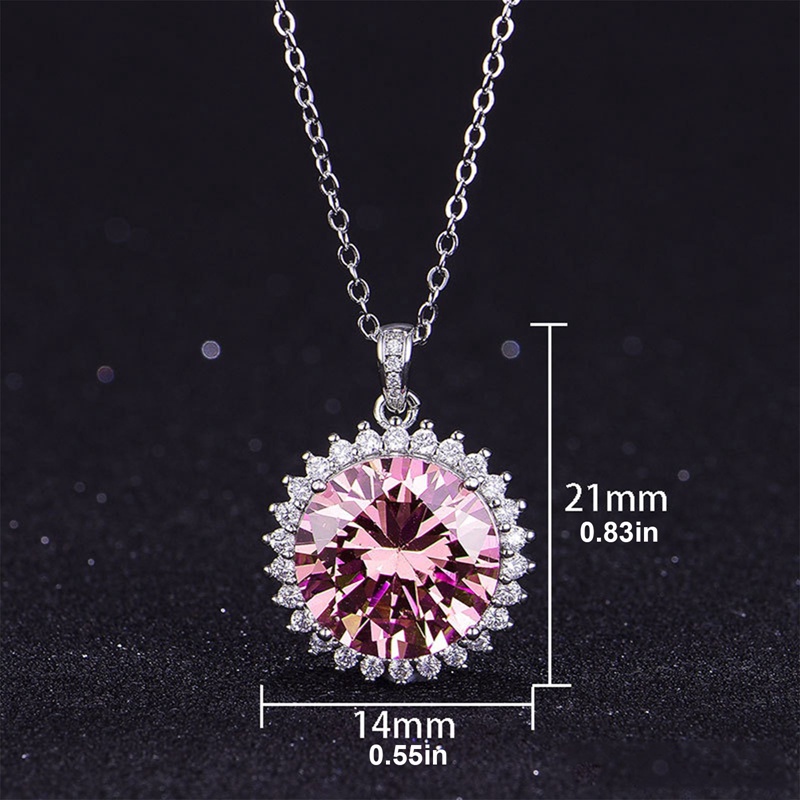 Kalung Cubic Zirconia Bulat Pink Aesthetic Untuk Wanita Temperamen Pengantin Manis Pernikahan Pertunangan Perhiasan Hadiah Ulang Tahun