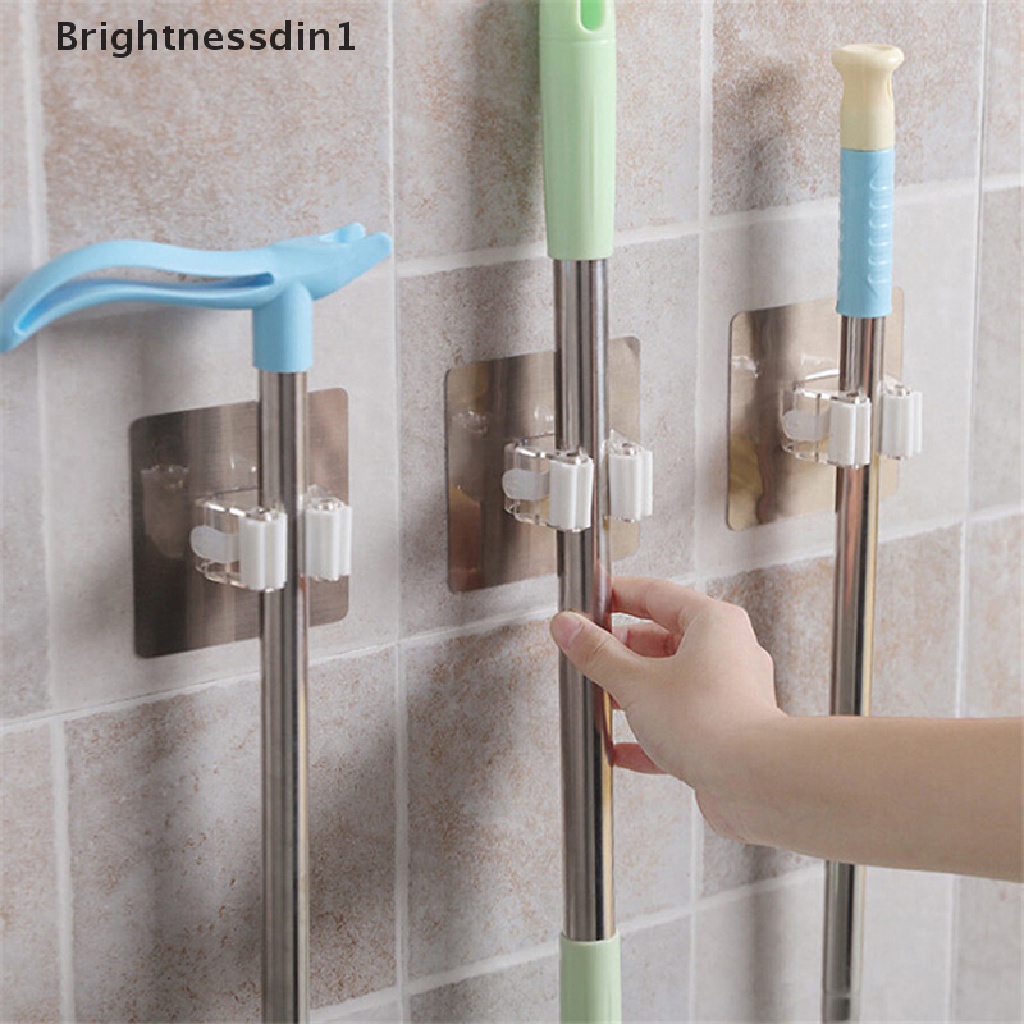 [Brightnessdin1] Holder Sapu Tempel Dinding Kamar Mandi Wall Mop Holder Sticker Sapu Pel Rak Butik