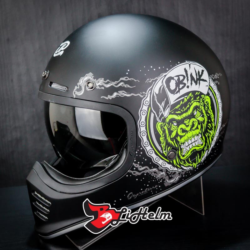 JPX HELM JP SIGNATURE SG 10 BLACK DOFF | RETRO CLASSIC DDRING