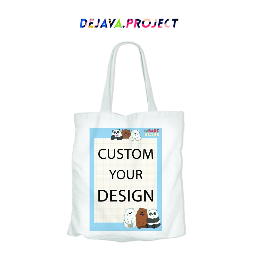 CUSTOM TOTEBAG SATUAN 2 SISI PENGERJAAN 1 HARI BAHAN KANVAS PREMIUM 28x40