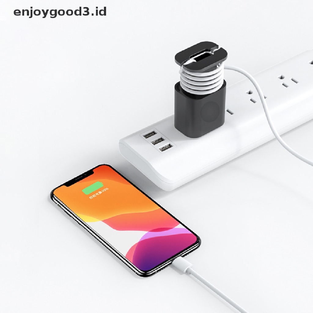 【 Rready Stock 】 Silicone Cable Protector Silicone Bobbin Winder Wire Cord Organizer Cover For Apple Iphone USB Charger Cable Cord Charging Cable （ ID ）