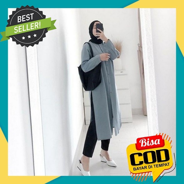 Liha Long Tunik By Moca Ld 110 Long Tunik Bahan Knit Uniqlo Premium Import Quality Baju Muslim Wanit