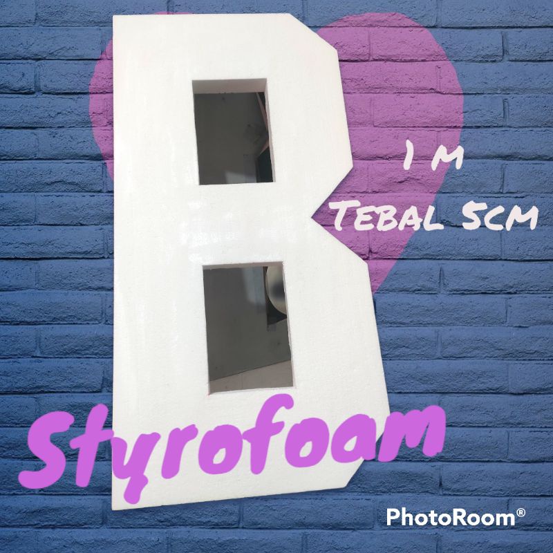 PROMO Standing Angka Styrofoam Gabus / Huruf 1 Meter Dekorasi Pesta Ulang Tahun / HUT RI / 17