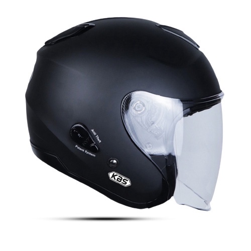 Helm Half Face MLA Kyoto Solid Hitam Single Visor Helm Premium SNI untuk Pria Dan Wanita Dewasa COD